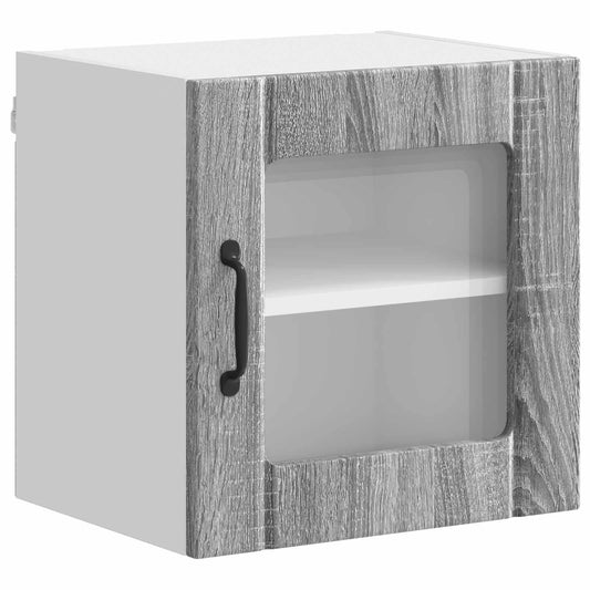 vidaXL Wall Glass Cabinet LUCCA 2 pcs Grey Sonoma 40 x 31 x 40 cm
