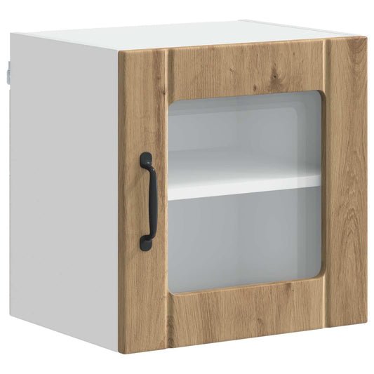 vidaXL Wall Glass Cabinet LUCCA 2 pcs Artisan Oak 40 x 31 x 40 cm