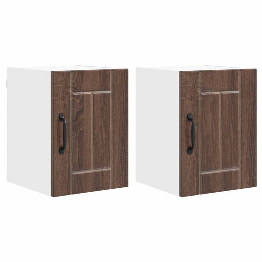 vidaXL Wall Cabinet LUCCA 2 pcs Brown Oak 30 x 31 x 40 cm