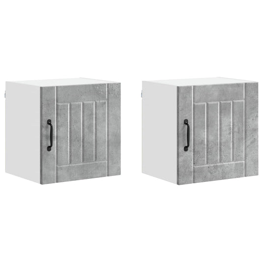 vidaXL Wall Cabinet LUCCA 2 pcs Concrete Grey 40 x 31 x 40 cm