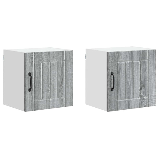 vidaXL Wall Cabinet LUCCA 2 pcs Grey Sonoma 40 x 31 x 40 cm