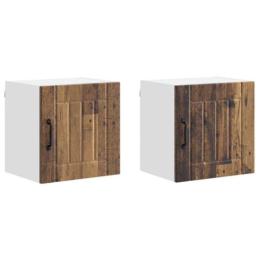 vidaXL Wall Cabinet LUCCA 2 pcs Old Wood 40 x 31 x 40 cm