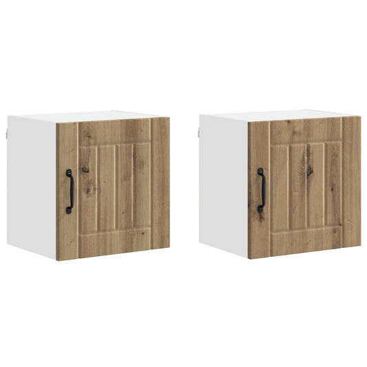 vidaXL Wall Cabinet LUCCA 2 pcs Artisan Oak 40 x 31 x 40 cm
