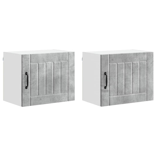 vidaXL Wall Cabinet LUCCA 2 pcs Concrete Grey 50 x 31 x 40 cm