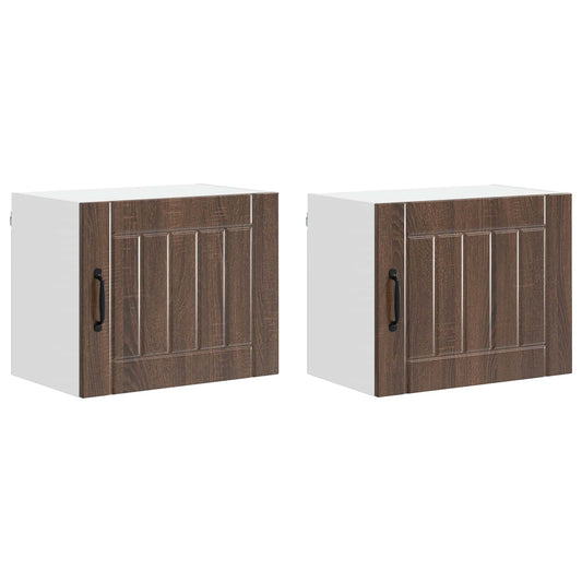 vidaXL Wall Cabinet LUCCA 2 pcs Brown Oak 50 x 31 x 40 cm