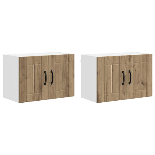 vidaXL Wall Cabinet LUCCA 2 pcs Artisan Oak 60 x 31 x 40 cm