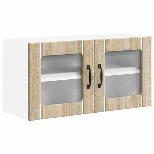 vidaXL Wall Glass Cabinet LUCCA Sonoma Oak 80 x 31 x 40 cm
