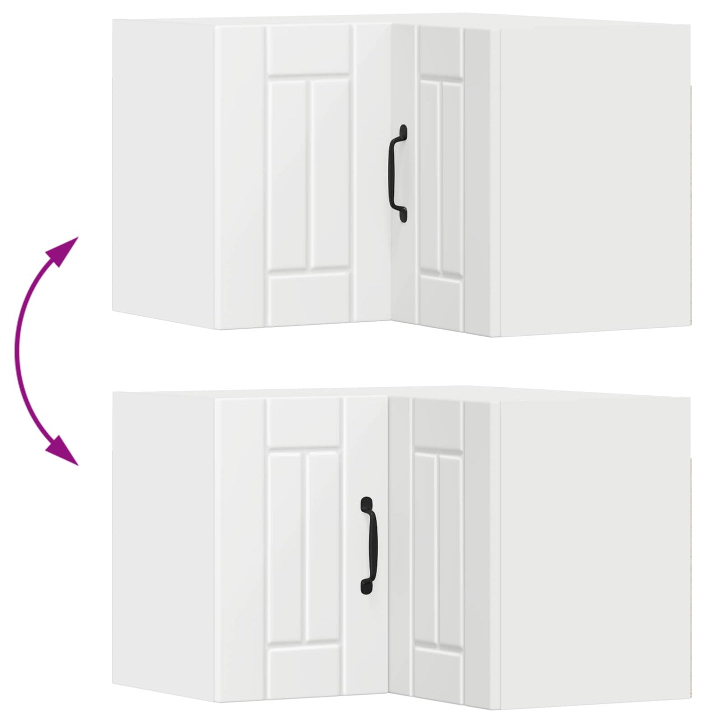 vidaXL Wall Corner Cabinet LUCCA White 57 x 57 x 40 cm Engineered Wood