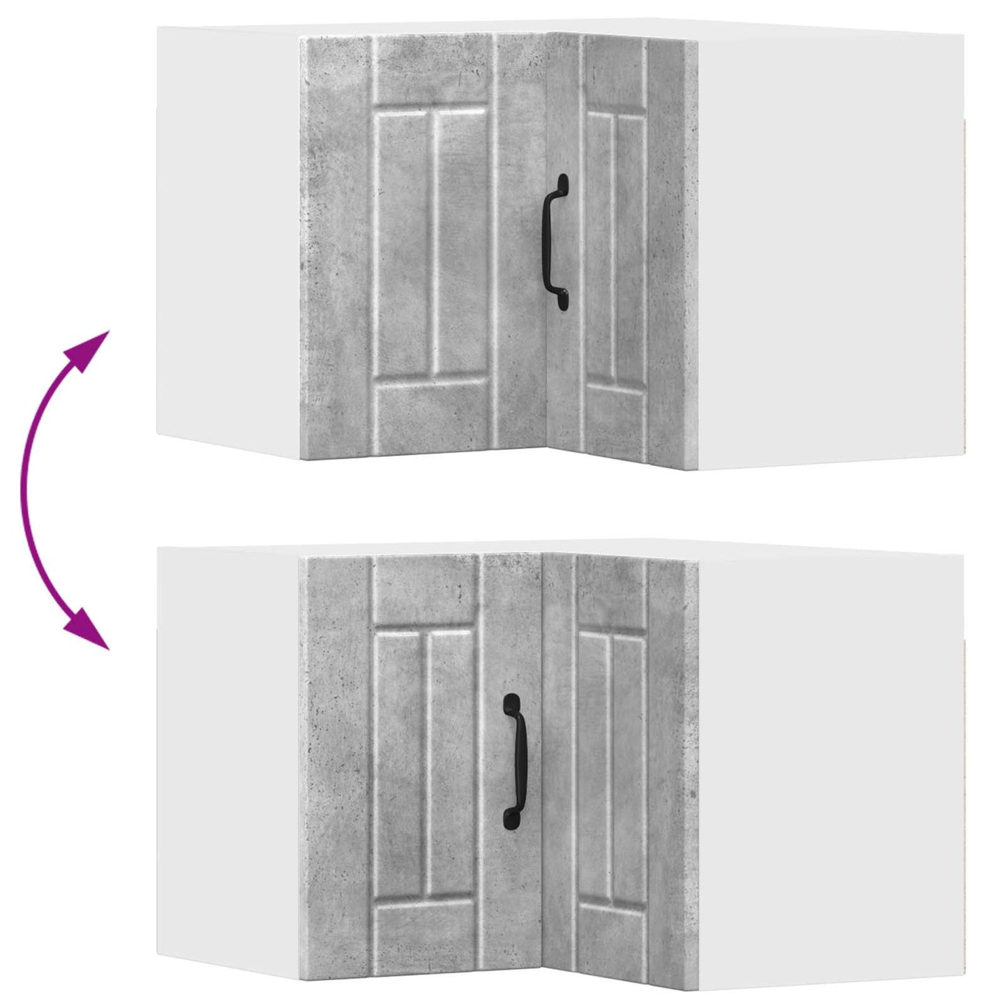vidaXL Wall Corner Cabinet LUCCA Concrete Grey 57 x 57 x 40 cm