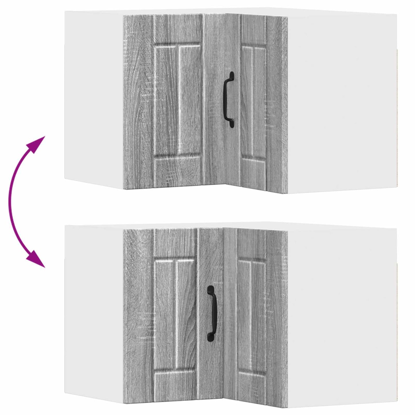 vidaXL Wall Corner Cabinet LUCCA Grey Sonoma 57 x 57 x 40 cm