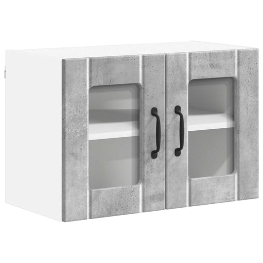 vidaXL Wall Glass Cabinet LUCCA Concrete Grey 60 x 31 x 40 cm