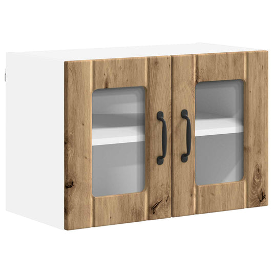vidaXL Wall Glass Cabinet LUCCA Artisan Oak 60 x 31 x 40 cm