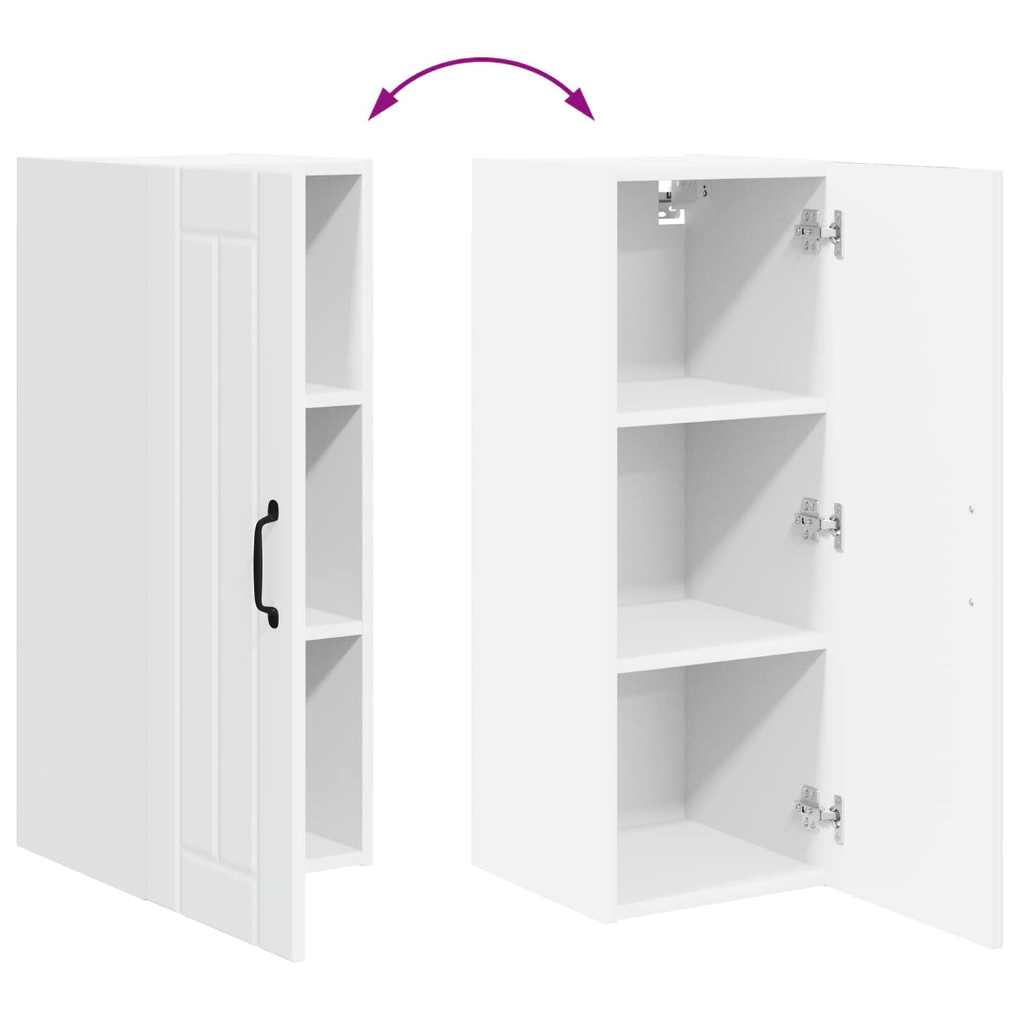 vidaXL Wall Cabinet LUCCA White 30 x 31 x 80 cm Engineered Wood