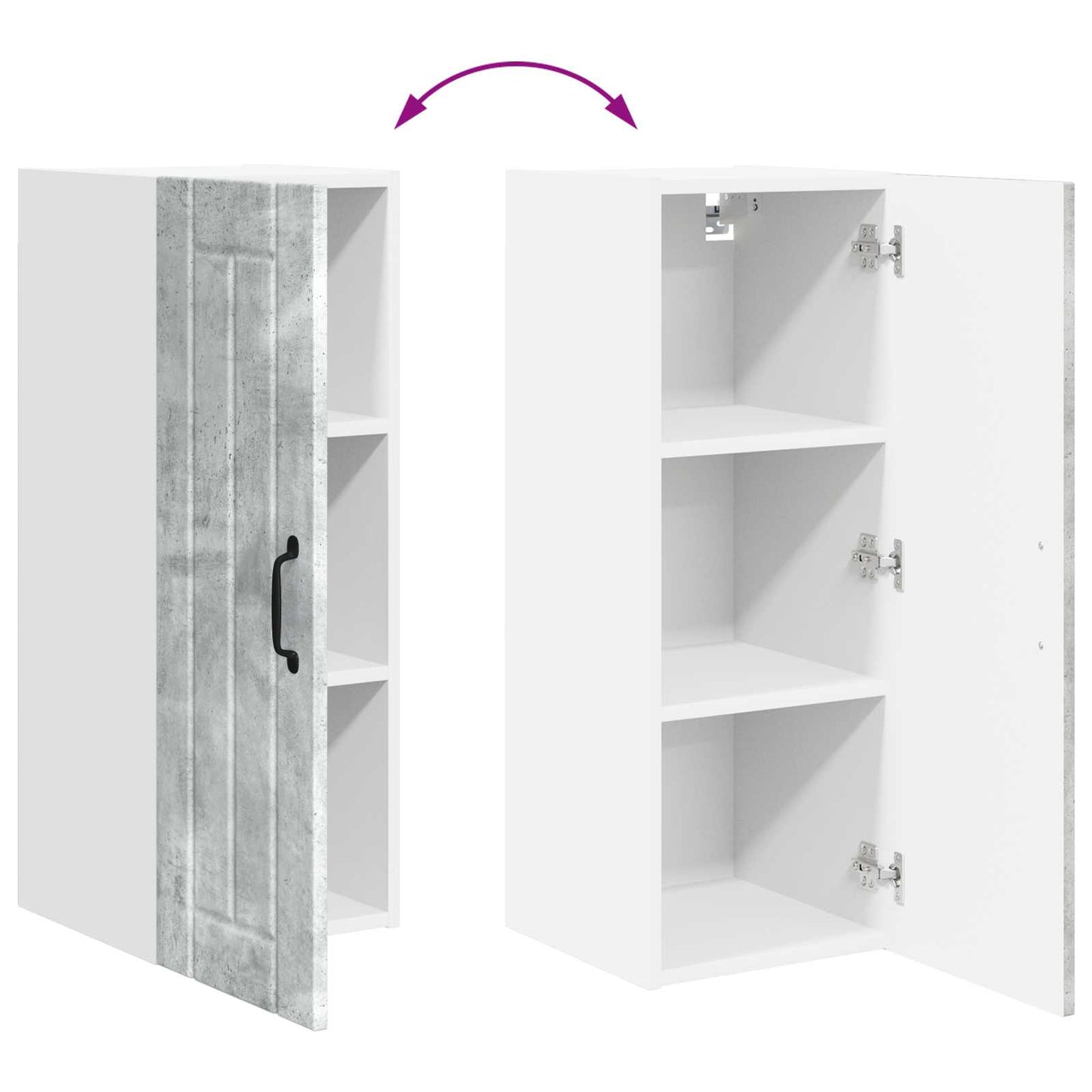 vidaXL Wall Cabinet LUCCA Concrete Grey 30 x 31 x 80 cm