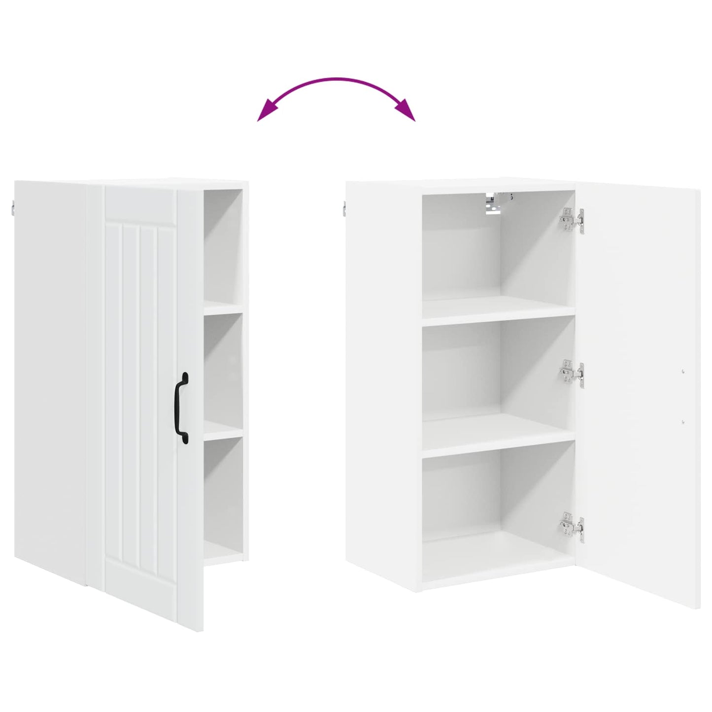 vidaXL Wall Cabinet LUCCA White 40 x 31 x 80 cm Engineered Wood