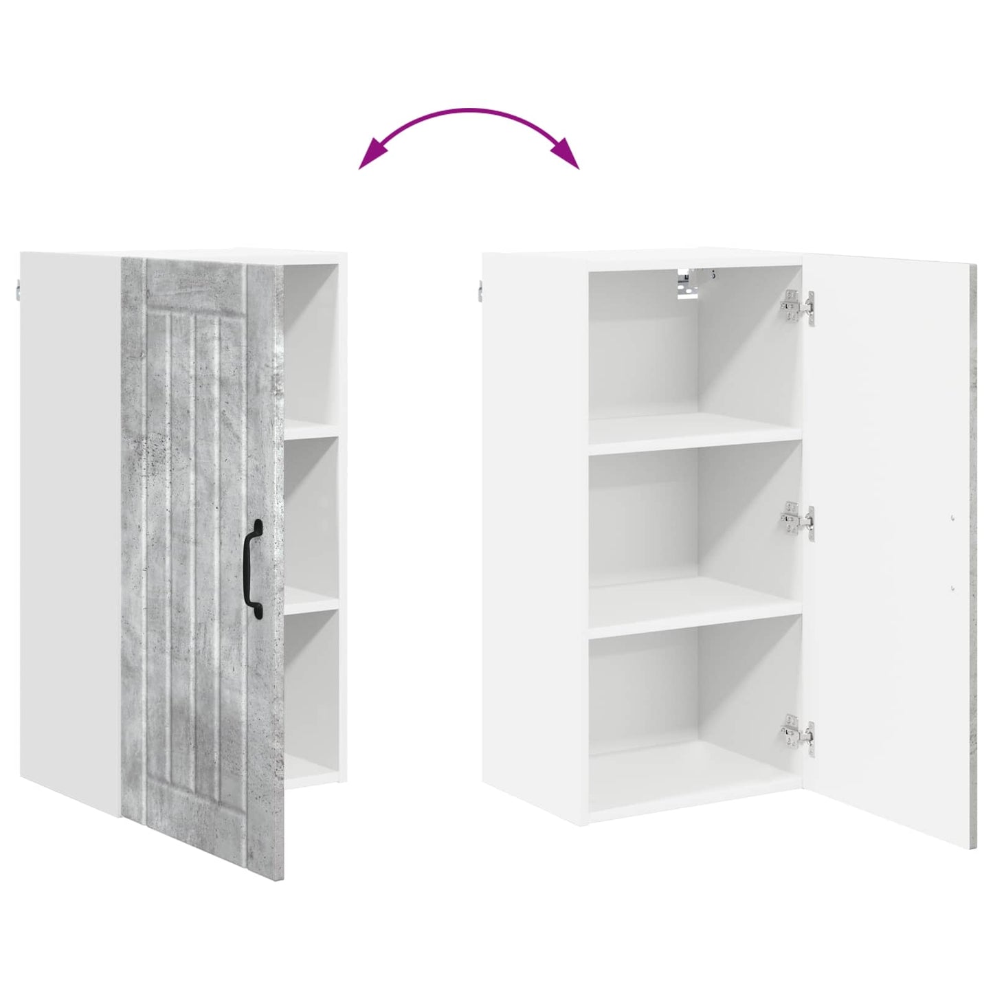 vidaXL Wall Cabinet LUCCA Concrete Grey 40 x 31 x 80 cm