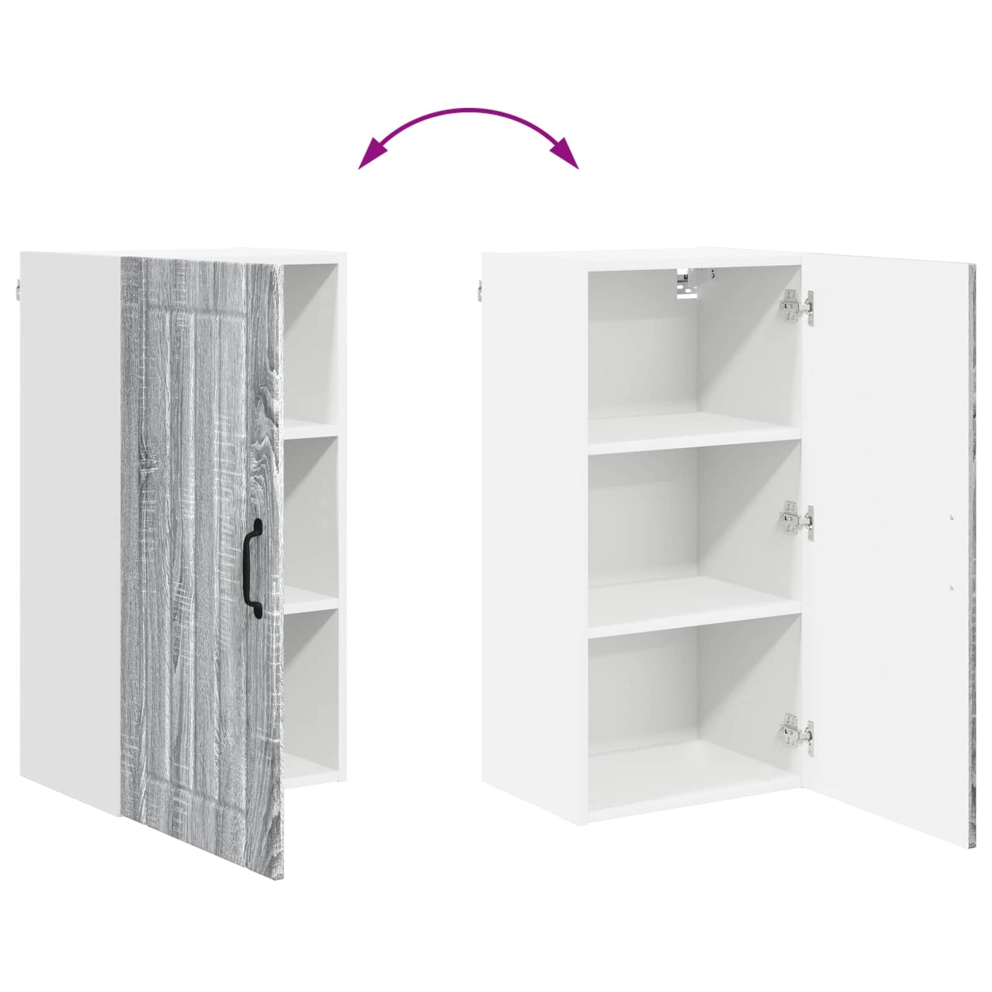 vidaXL Wall Cabinet LUCCA Grey Sonoma 40 x 31 x 80 cm Engineered Wood