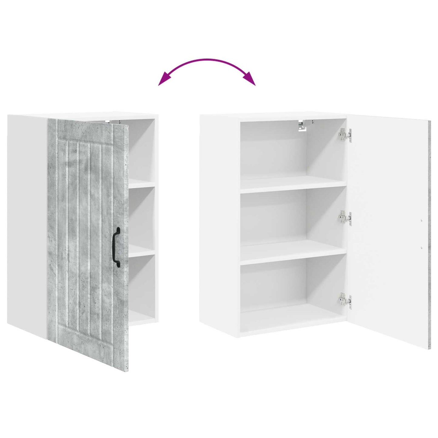 vidaXL Wall Cabinet LUCCA Concrete Grey 50 x 31 x 80 cm