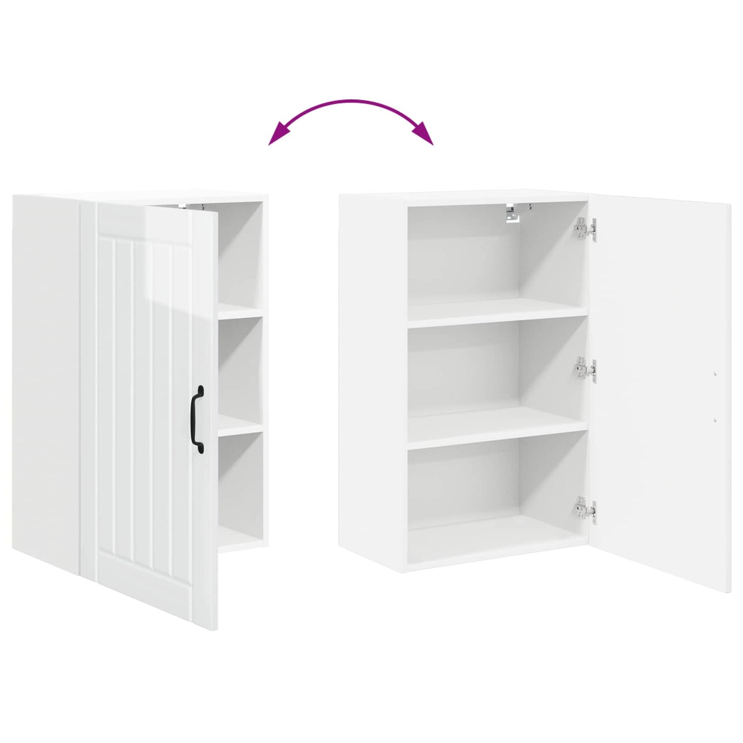vidaXL Wall Cabinet LUCCA High Gloss White 50 x 31 x 80 cm
