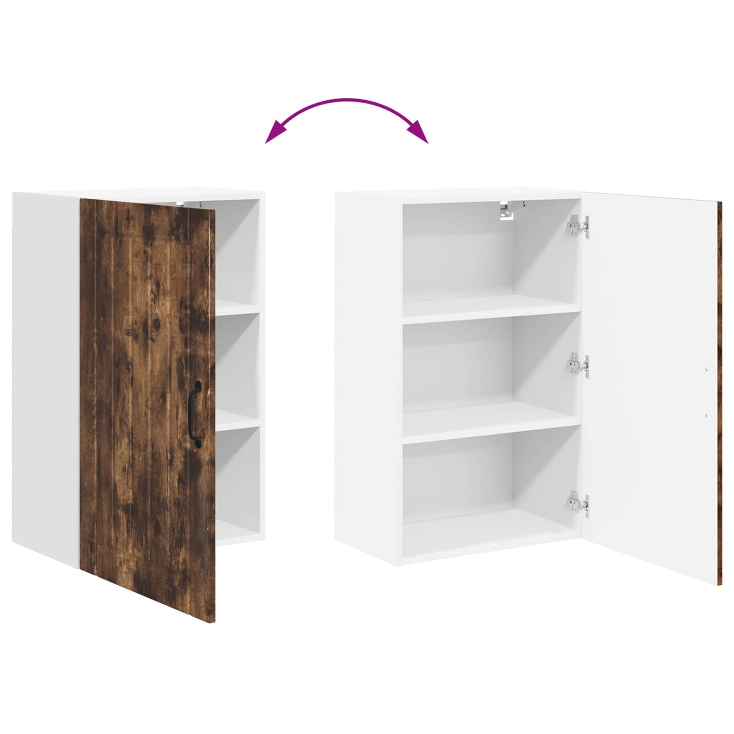 vidaXL Wall Cabinet LUCCA Smoked Oak 50 x 31 x 80 cm Engineered Wood