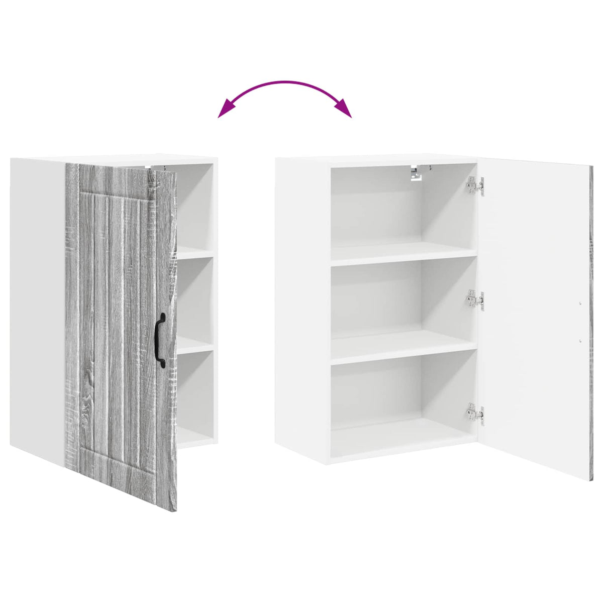vidaXL Wall Cabinet LUCCA Grey Sonoma 50 x 31 x 80 cm Engineered Wood