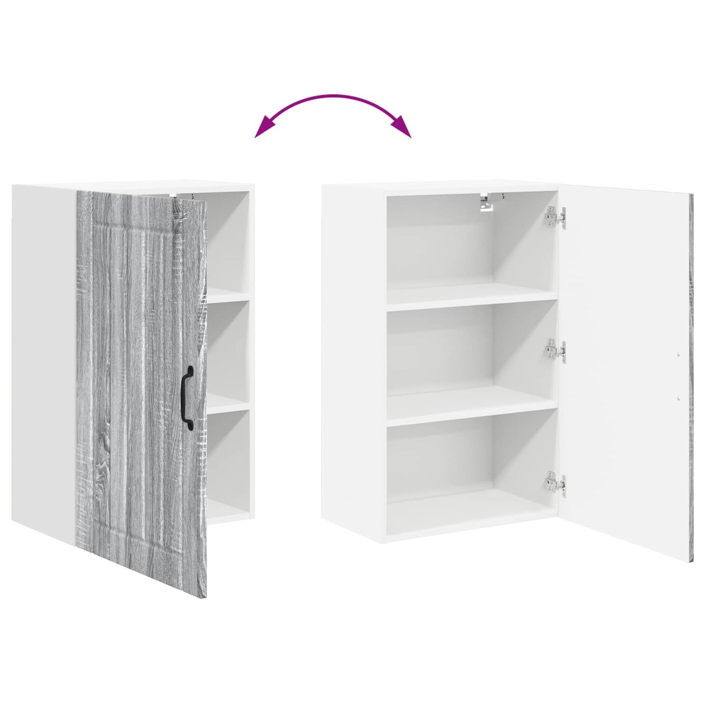 vidaXL Wall Cabinet LUCCA Grey Sonoma 50 x 31 x 80 cm Engineered Wood