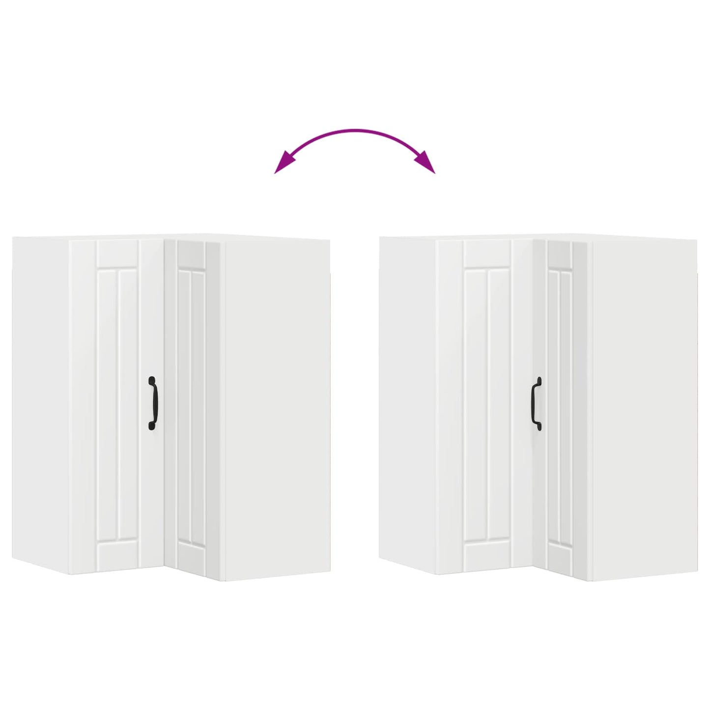 vidaXL Wall Corner Cabinet LUCCA White 57 x 57 x 80 cm Engineered Wood