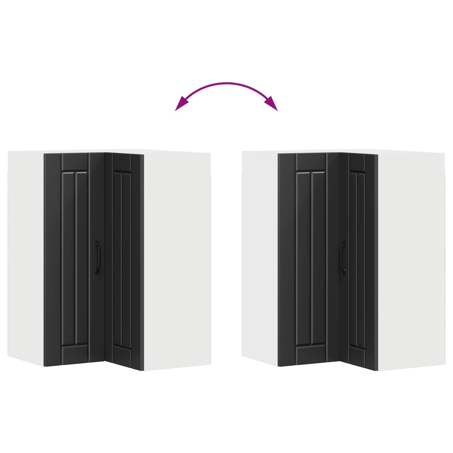 vidaXL Wall Corner Cabinet LUCCA Black 57 x 57 x 80 cm Engineered Wood