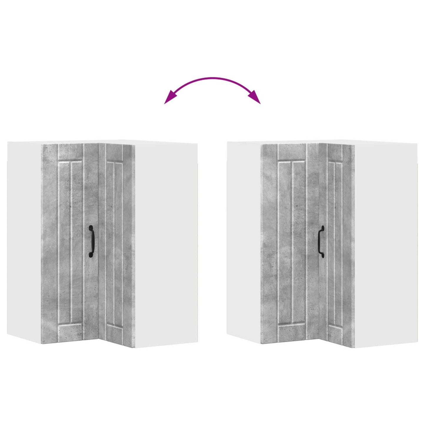 vidaXL Wall Corner Cabinet LUCCA Concrete Grey 57 x 57 x 80 cm