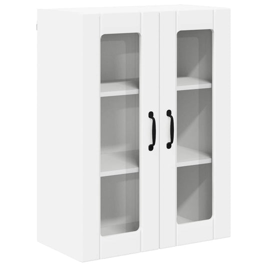 vidaXL Wall Glass Cabinet LUCCA White 60 x 31 x 80 cm Engineered Wood