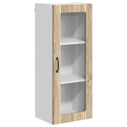 vidaXL Wall Glass Cabinet LUCCA Sonoma Oak 40 x 31 x 100 cm