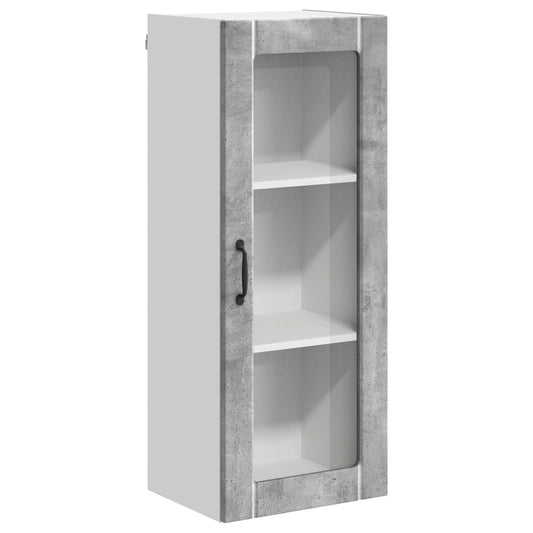 vidaXL Wall Glass Cabinet LUCCA Concrete Grey 40 x 31 x 100 cm