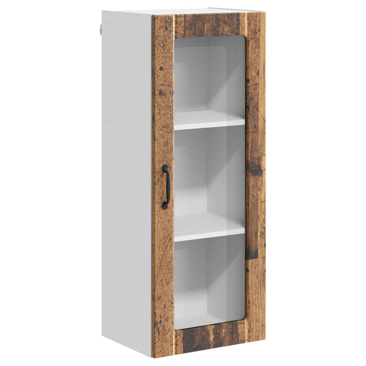 vidaXL Wall Glass Cabinet LUCCA Old Wood 40 x 31 x 100 cm