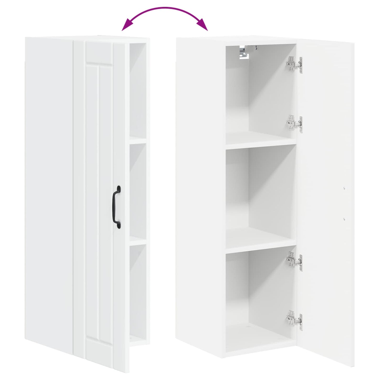 vidaXL Wall Cabinet LUCCA High Gloss White 30 x 31 x 100 cm
