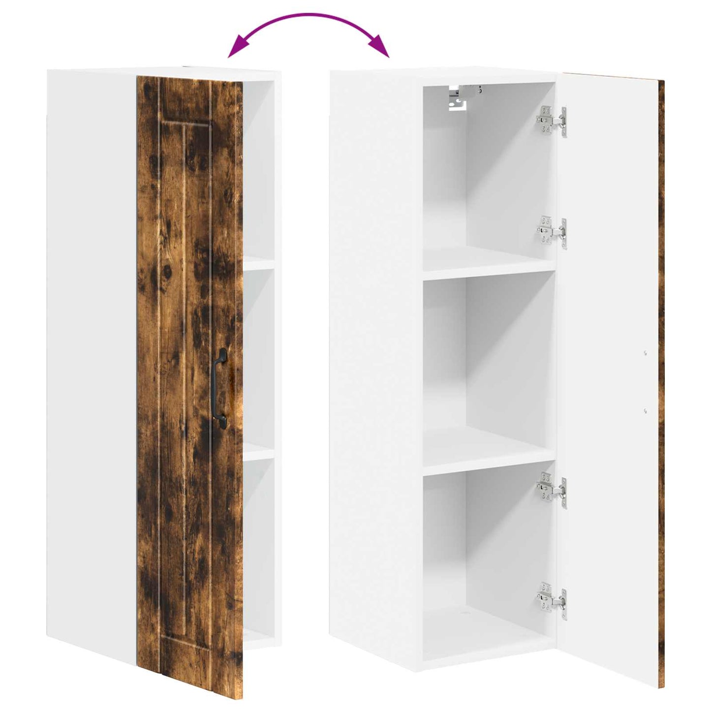 vidaXL Wall Cabinet LUCCA Smoked Oak 30 x 31 x 100 cm Engineered Wood