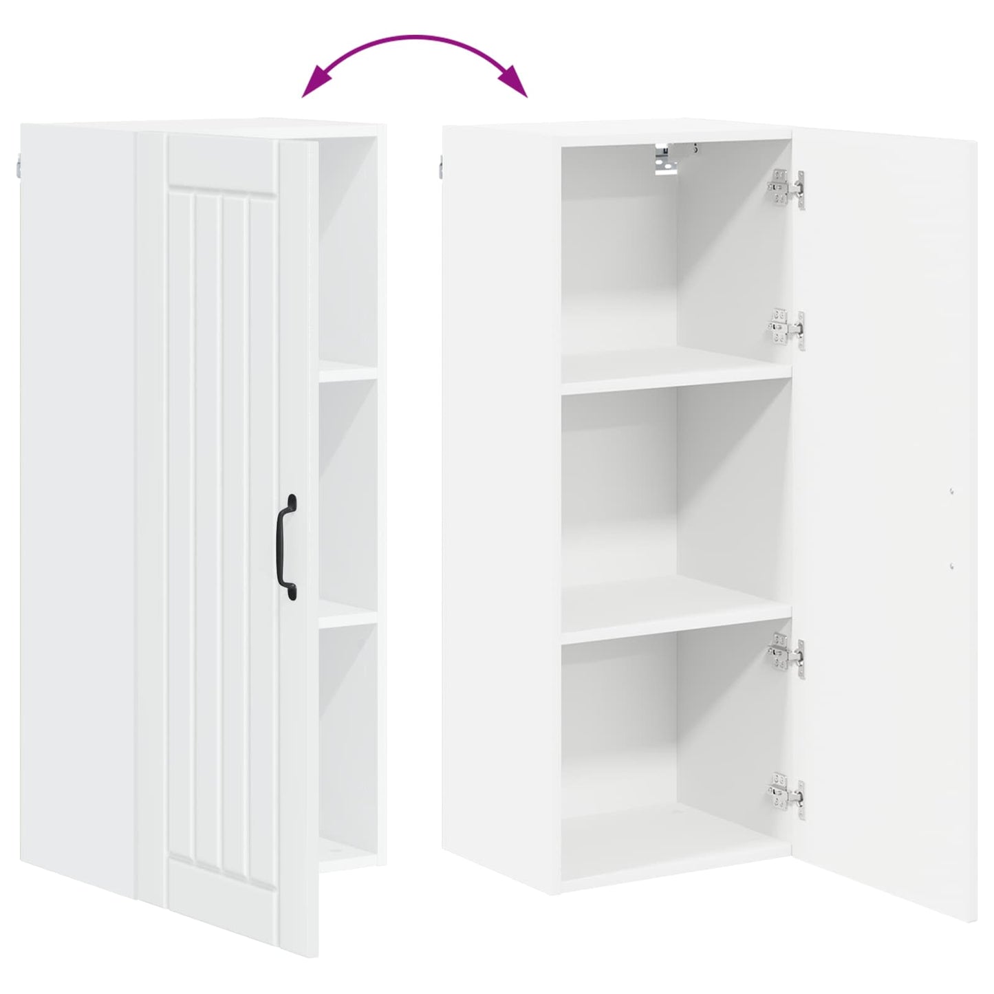 vidaXL Wall Cabinet LUCCA High Gloss White 40 x 31 x 100 cm