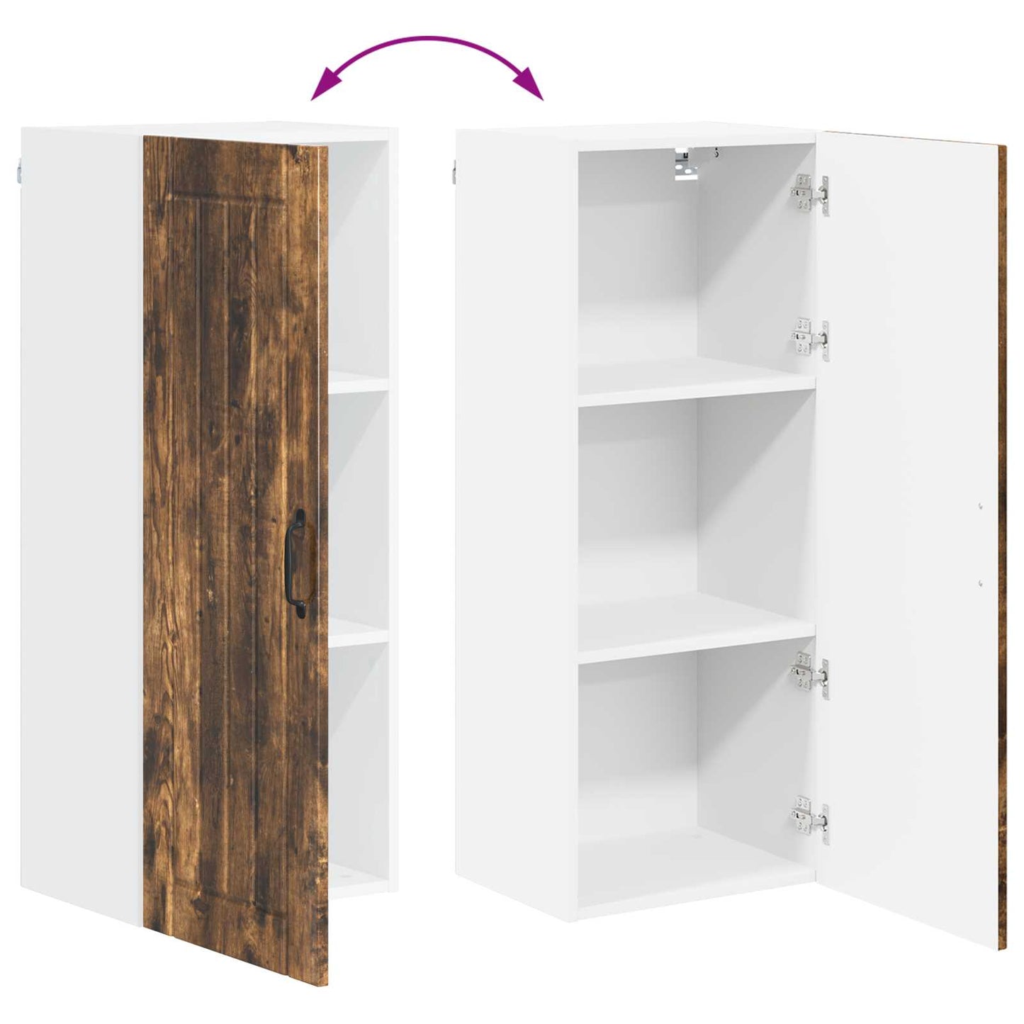 vidaXL Wall Cabinet LUCCA Smoked Oak 40 x 31 x 100 cm Engineered Wood