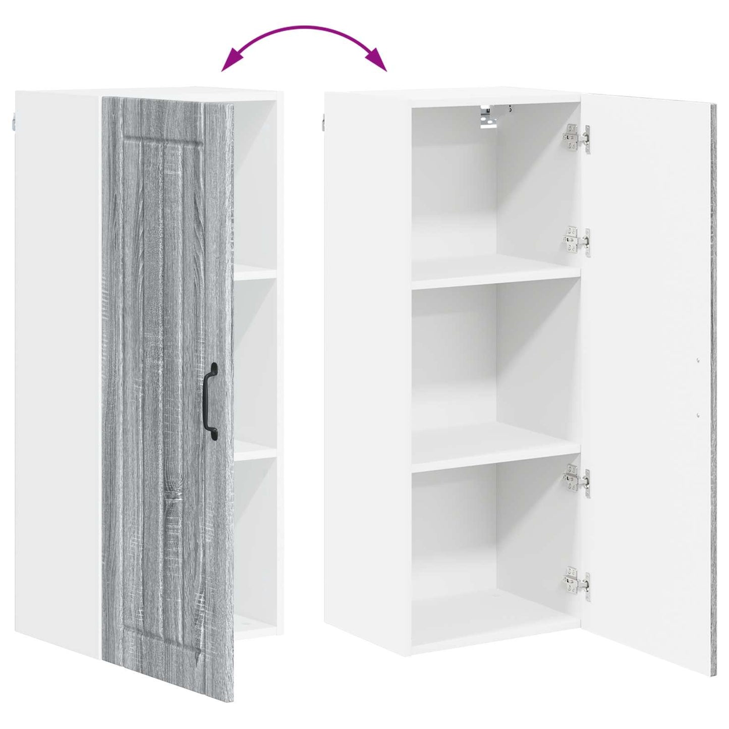 vidaXL Wall Cabinet LUCCA Grey Sonoma 40 x 31 x 100 cm Engineered Wood