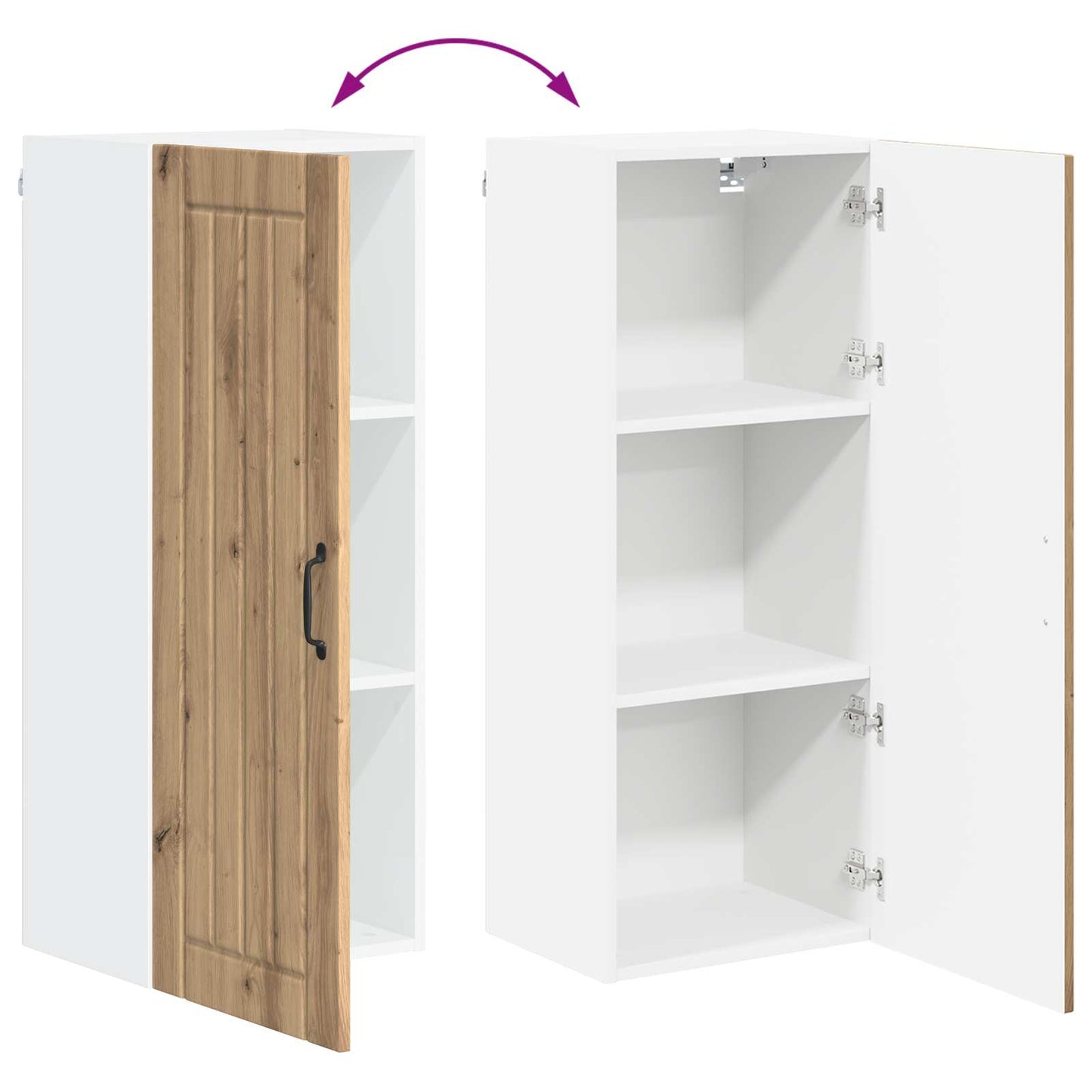 vidaXL Wall Cabinet LUCCA Artisan Oak 40 x 31 x 100 cm Engineered Wood