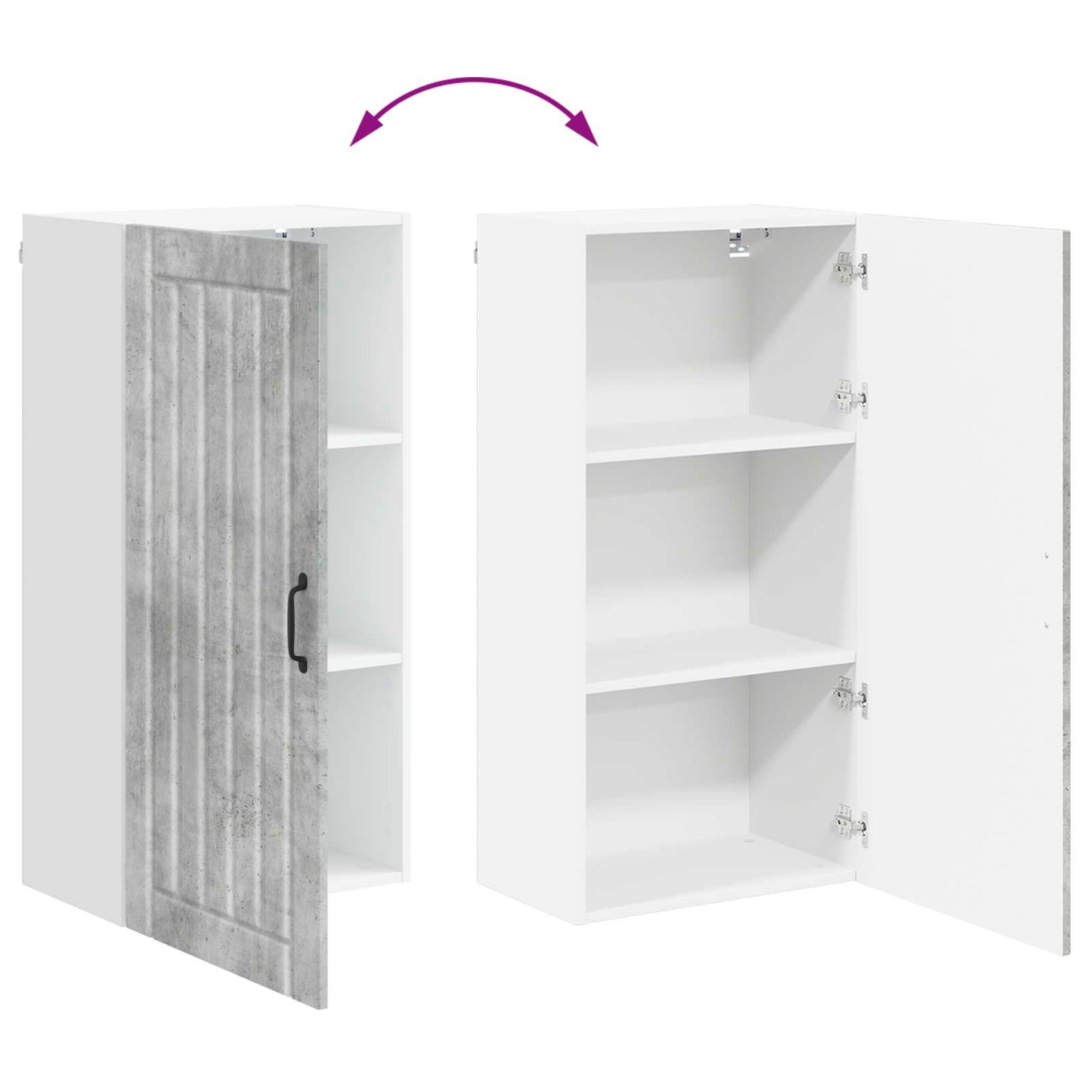 vidaXL Wall Cabinet LUCCA Concrete Grey 50 x 31 x 100 cm