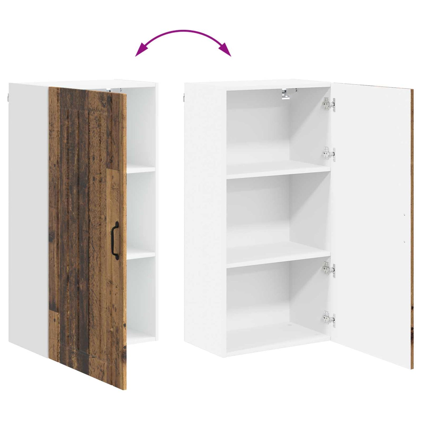 vidaXL Wall Cabinet LUCCA Old Wood 50 x 31 x 100 cm Engineered Wood