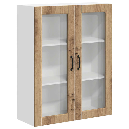 vidaXL Wall Glass Cabinet LUCCA Artisan Oak 80 x 31 x 100 cm