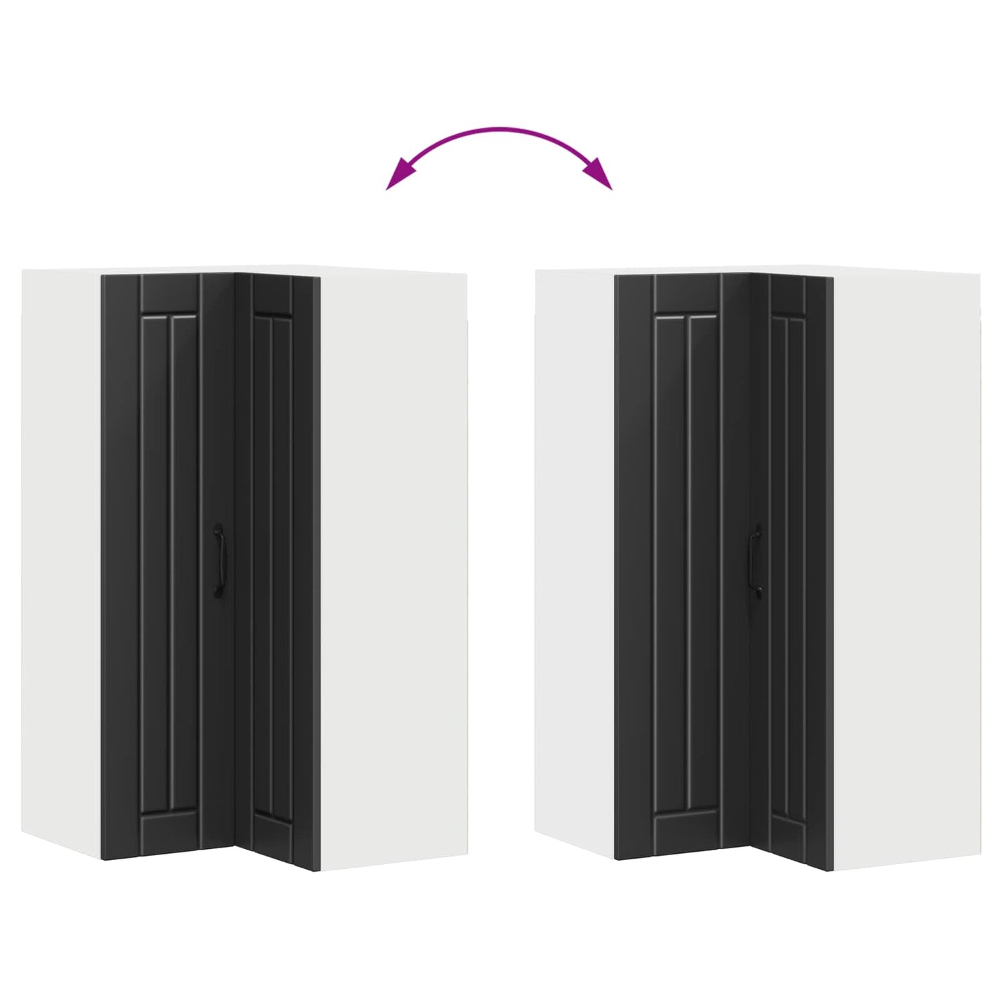vidaXL Wall Corner Cabinet LUCCA Black 57 x 57 x 100 cm