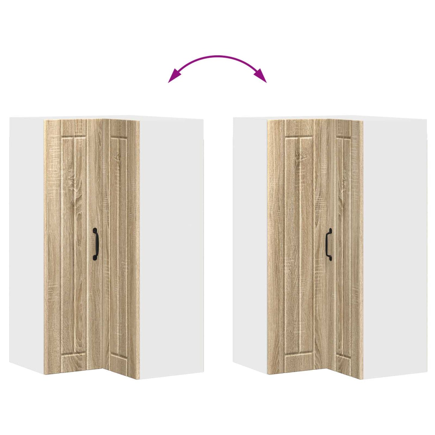 vidaXL Wall Corner Cabinet LUCCA Sonoma Oak 57 x 57 x 100 cm