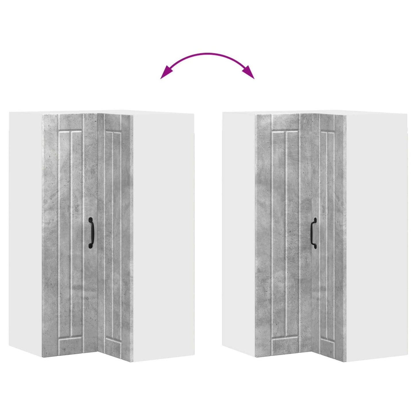 vidaXL Wall Corner Cabinet LUCCA Concrete Grey 57 x 57 x 100 cm