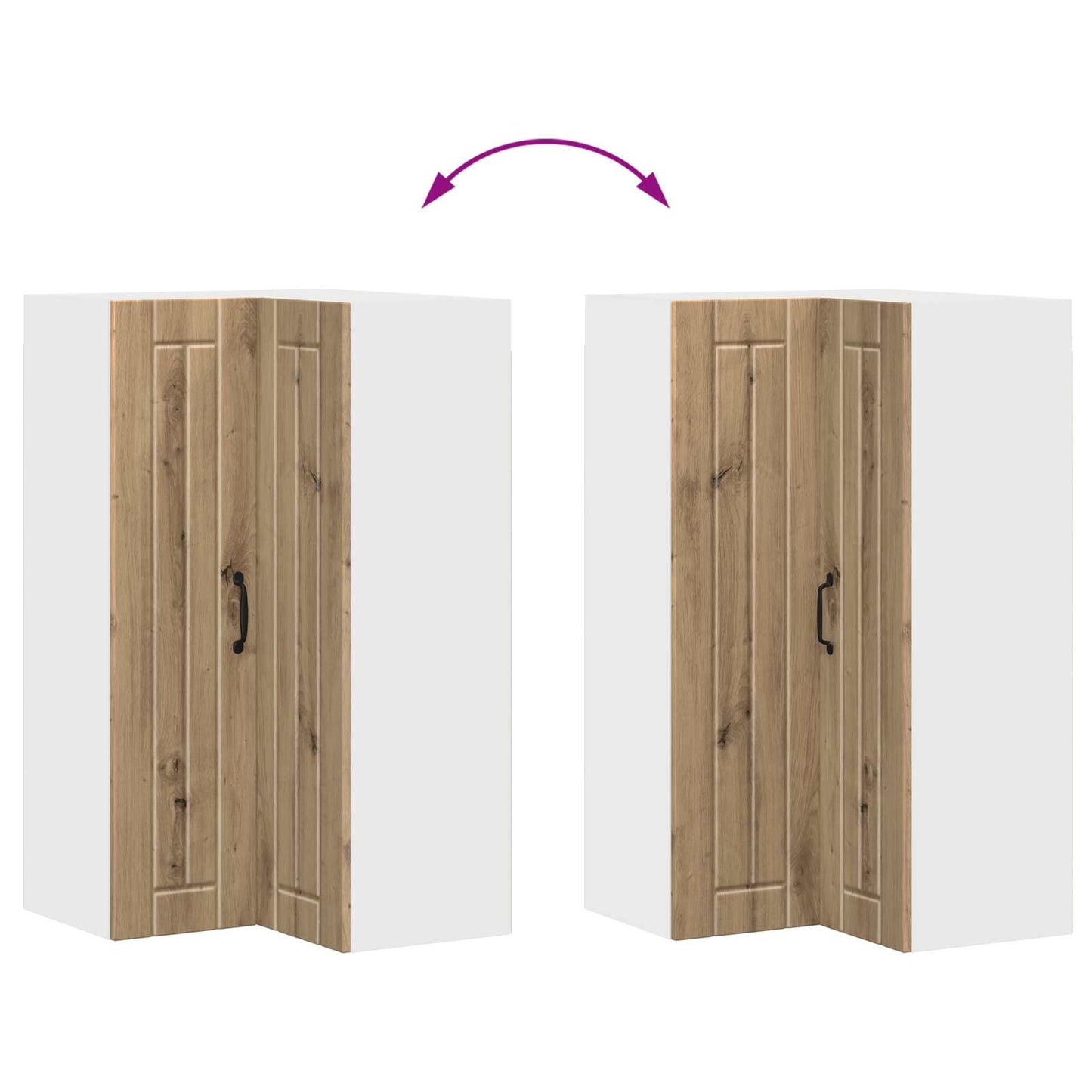 vidaXL Wall Corner Cabinet LUCCA Artisan Oak 57 x 57 x 100 cm