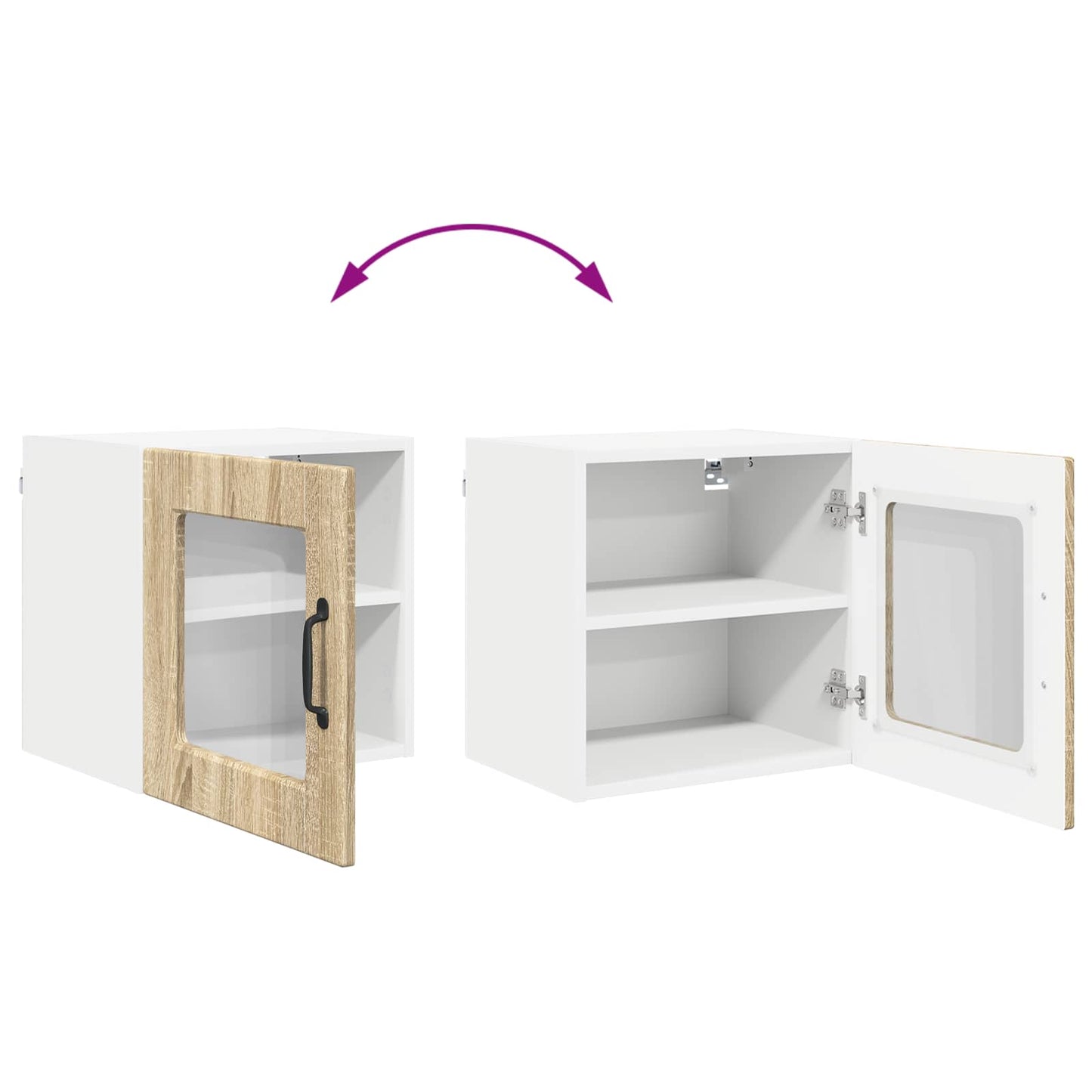 vidaXL Wall Glass Cabinet PORTO Sonoma Oak 40 x 31 x 40 cm