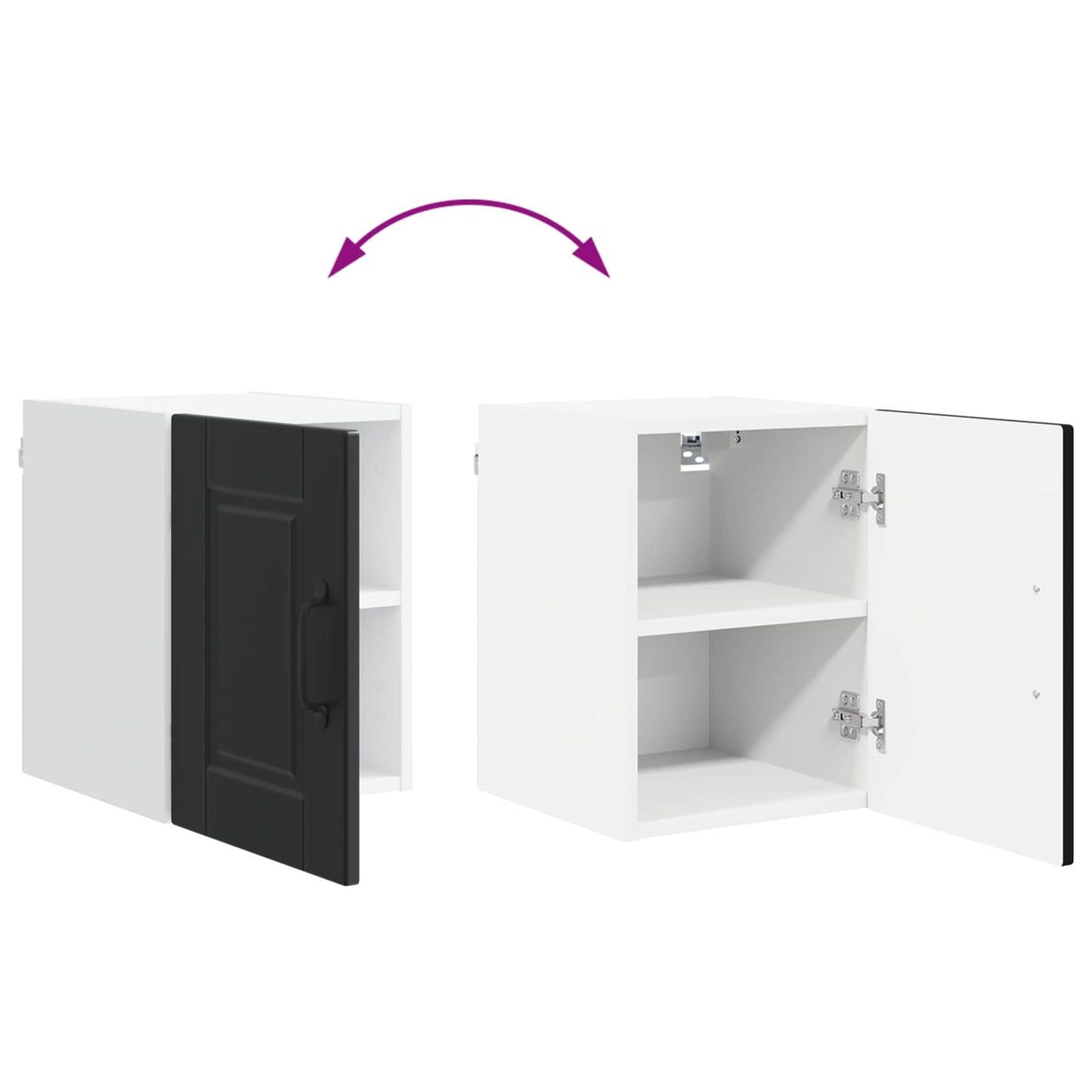 vidaXL Wall Cabinet PORTO Black 30 x 31 x 40 cm Engineered Wood