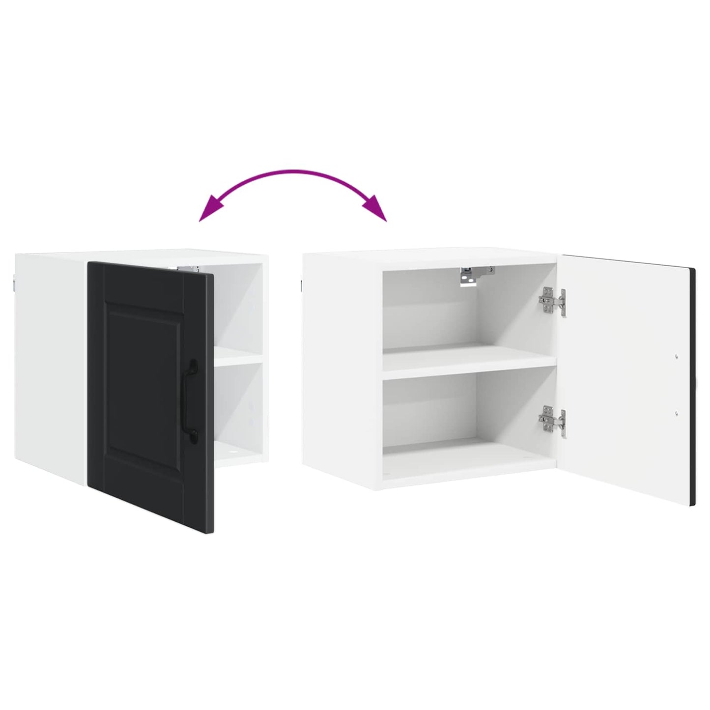 vidaXL Wall Cabinet PORTO Black 40 x 31 x 40 cm Engineered Wood