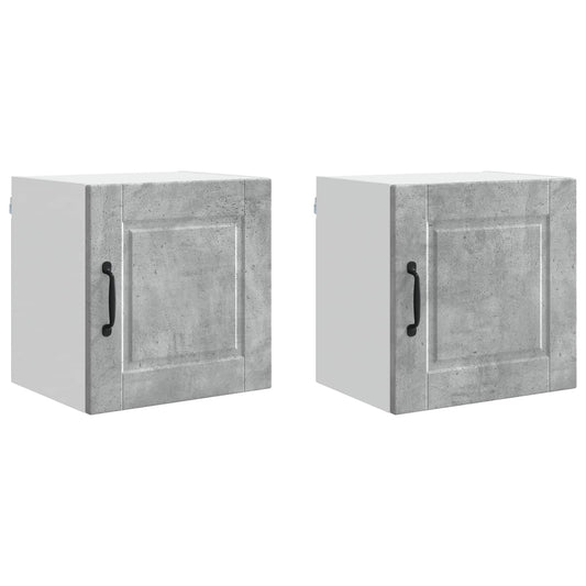 vidaXL Wall Cabinet PORTO 2 pcs Concrete Grey 40 x 31 x 40 cm